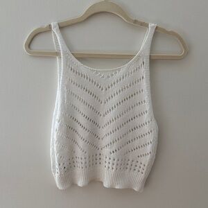 SHEIN White Crochet Tank Top